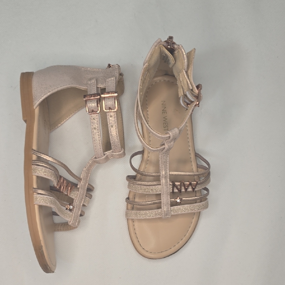 Nine West Kid's Beige Strappy Sandals Size 10 C